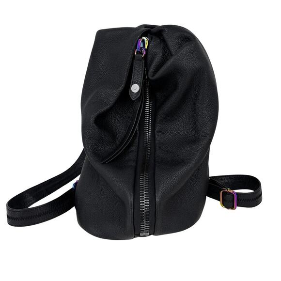 Aimee Kestenberg Tamitha Backpack Black Pebbled Leather Handbag Purse